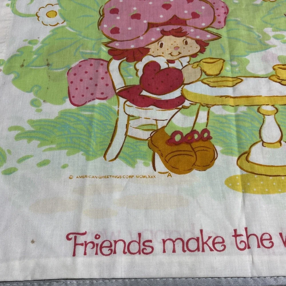 Strawberry Shortcake Pillowcase 1980 American Greetings Vintage Blueberry Muffin